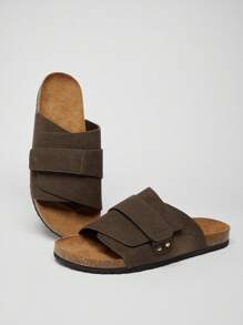 SHUZIA Men's Comfortable Arch Support Adjustable Strap Cork Footbed Sandals - Olive Green - View 4