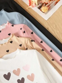 青少年女孩休闲基础款纯色针织弹力长袖汗衫，多件套，休闲、日常穿着和学校日常穿着 - 白色 - 查看 5