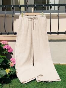 Comfortcana Damskie, uniwersalne, jednokolorowe, szerokie spodnie w swobodnym stylu