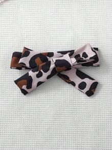 Genkimix Neugeborenen Baby süße Schleifen Dekor Leopard Patchwork rückenfrei Romper Set