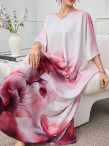 Al Najma 女式 V 领土耳其和阿拉伯传统图案长款开衫，春夏 - 彩色 - 查看 5