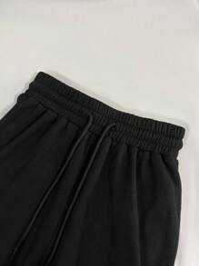 INAWLY Bộ 2 chiếc áo yếm ngắn gợi cảm màu trơn cho nữ và quần ống rộng - màu đen - Xem 5