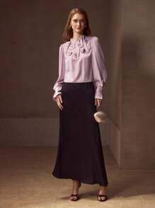 MOTF PREMIUM Applizierte geraffte Bluse