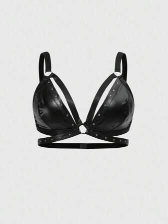 Grunge Punk Große Größen Bralette im dunklen Punk-Stil mit Nieten und Dreiecksform