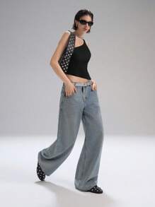 LYSMO 2025年夏季新款女士不对称露背单肩修身上衣，金属环细节和侧系带设计。完美契合辣妹风格、极简日常穿着和前卫休闲时尚。 - 黑色 - 查看 6