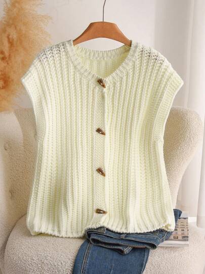 CosyJoli Plus Size V-Neck Cardigan Floral Embossed Sleeveless Vest Autumn Winter Clothes For Women