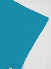 EMERY ROSE Women's Light Blue Casual Short-Sleeve T-Shirt With "One Day At A Time" Heart Print - Soft Polyester, Round Neck, Machine Washable, Spring/Summer Fashion Essential, Everyday Tshirt | Round Neck Shirt | Polyester Fabric - Teal Blue - View 3