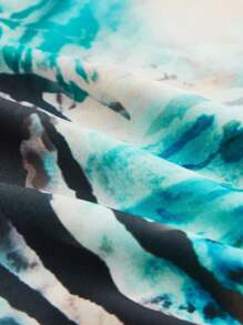 ROMWE MEN Casual Men's Leopard & Zebra Print Drawstring Waist Boxer Briefs Swimwear - Multicolor - View 5