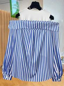 Calvaya Plus Size Women Casual Fashion Personalized Versatile Elegant 2 In 1 Color Blocking Shirt Fall Cloth For Women - Multicolor - View 5