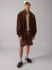 SHUZIA Men's Braided Collar Classic Suede Coffee Slippers-Premium Build, Slip-Resistant Sole, Bedroom-To-Street Style