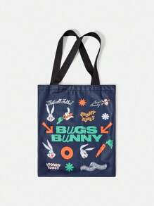 LOONEY TUNES X SHEIN 女士多功能卡通字母图案可爱便捷手提包