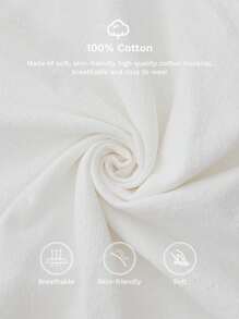 EMERY ROSE Plus Size Women Solid Color Waist Tie Pocket Loose White Shorts,Summer,Vacation,Holiday Boho - White - View 5