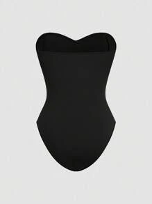 INAWLY 女士休闲简约纯色抹胸紧身衣