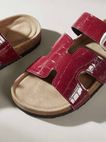 Solecia نعال كاجوال سيدات بمنصة سميكة والقابلة للتعديل بواسطة إبزيم - الأحمر - مشاهدة 5