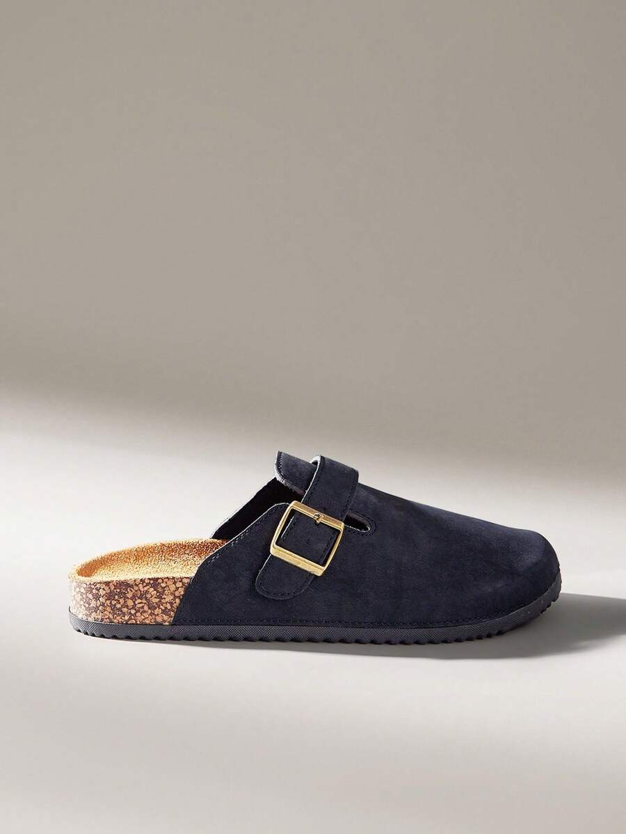 Solecia Dép đế dày thời trang nữ mũi tròn và khóa vuông, giày nữ phù hợp - màu đen - Xem 1