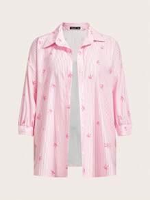 Auralis Plus-Size Women's Summer Three Pieces Set, Casual Sportswear, Fitness Clothing, Loose, Athleisure Comfortable And Highly Elastic Women's Set, Can Be Summer Set - Pink - View 8
