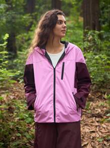 In My Nature Chaqueta cortavientos con capucha y bloques de color para mujer, chaquetas con capucha, chaquetas con bloques de color rosa y marrón, chaquetas con contraste de color, chaquetas casuales con cremallera frontal, chaquetas cortavientos para exteriores, chaquetas casuales para exteriores, chaquetas para senderismo, chaquetas casuales para mujer, chaquetas para correr, chaquetas para senderismo para mujer, chaquetas de activewear, abrigos de otoño e invierno, chaquetas abrigadas, chaquetas para senderismo al aire libre, chaquetas transpirables, chaquetas versátiles, chaquetas para senderismo al aire libre con bolsillos, chaquetas gruesas MANTENER CALIENTE, chaquetas de softshell, chaquetas impermeables, chaquetas de moda para mujer, impermeables, chaquetas repelentes al agua, chaquetas acolchadas - Rosa - Ver 5