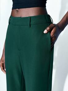Maija 1 pezzo Pantaloni da donna aderenti a vita alta di colore verde scuro, adatti per l'inizio dell'autunno, pantaloni verde smeraldo, autunno inverno 2025, Natale, Capodanno - Verde - Visualizzare 7
