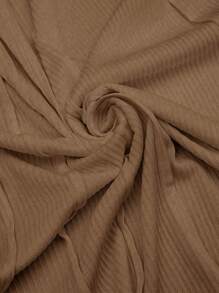 SHEIN LUNE 女士针织无袖圆领休闲连衣裙，春夏 - 卡其色 - 查看 7