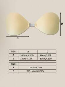 SHEIN Heart Shaped Invisible Nipple Cover, Waterproof, Sweatproof, Seamless Push Up Bra Pasties - Apricot - View 3
