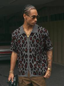 AXEPEAK Áo len nam cổ bẻ tay ngắn phong cách đường phố giản dị thời trang - Nhiều màu - Xem 1