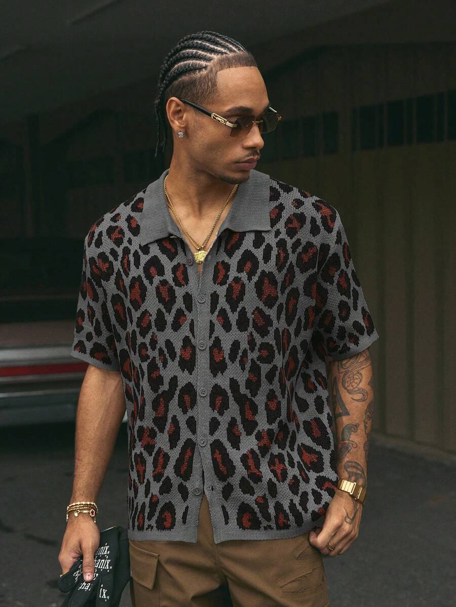 AXEPEAK Áo len nam cổ bẻ tay ngắn phong cách đường phố giản dị thời trang - Nhiều màu - Xem 1