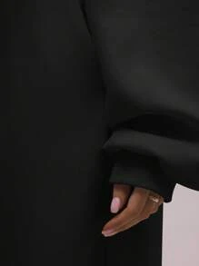 MUSERA Oversized Hoodie Relaxed Fit Dropped Shoulder Sweatshirt Back To School  Cosy Cute Casual Everyday Y2K Streetwear Capsule Wardrobe Black Spring Summer Vacation - Black - View 6