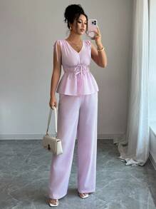 Elenzga A Two Pieces Summer Set With Elegant And Vacation-Like Charm For Ladies