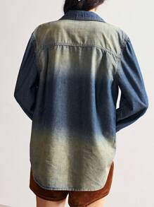 Bohemela 波西米亚风做旧牛仔夹克，适合音乐节、万圣节、秋冬季外套穿着，女士秋季夹克 - 藍色 - 查看 8