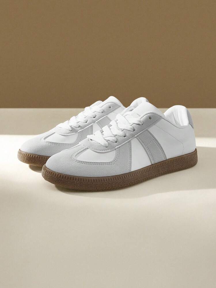 CUCCOO EASI 2024 New Women's Vintage Style Fashion Casual Sneakers, Versatile Low-Top White Shoes, Spring Season