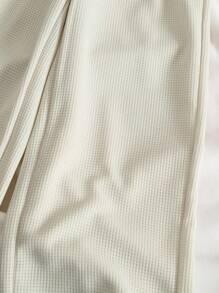 Young Boy Solid Color Elastic Waist Loose Wide-Leg Casual Pants - Apricot - View 5