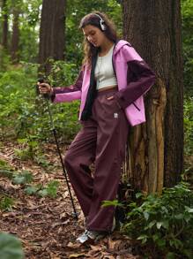 In My Nature Chaqueta cortavientos con capucha y bloques de color para mujer, chaquetas con capucha, chaquetas con bloques de color rosa y marrón, chaquetas con contraste de color, chaquetas casuales con cremallera frontal, chaquetas cortavientos para exteriores, chaquetas casuales para exteriores, chaquetas para senderismo, chaquetas casuales para mujer, chaquetas para correr, chaquetas para senderismo para mujer, chaquetas de activewear, abrigos de otoño e invierno, chaquetas abrigadas, chaquetas para senderismo al aire libre, chaquetas transpirables, chaquetas versátiles, chaquetas para senderismo al aire libre con bolsillos, chaquetas gruesas MANTENER CALIENTE, chaquetas de softshell, chaquetas impermeables, chaquetas de moda para mujer, impermeables, chaquetas repelentes al agua, chaquetas acolchadas - Rosa - Ver 4