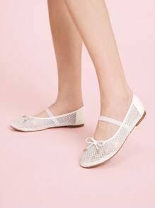 CUCCOO DOLLMOD Women's Mesh Casual Comfortable Breathable Fashion Versatile Flats - White - View 3