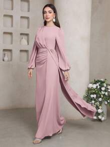 Veilorie Women's Extra Long Dress, Fashionable For Summer Occasion Dresses   Tea Party Dress   Birthday Women Outfits - Pink - View 7