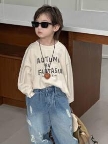 Dazy Kids Toddler Boys' Loose Casual Letter Print Long Sleeve T-Shirt, Autumn