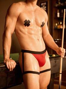 DrisQ DrisQ Men's Black & Red Stitching Lift Butt Thong Underwear, Fashionable & Sexy - Multicolor - View 1