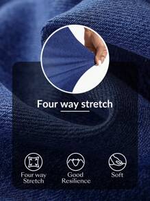 Flexra Sleeveless Solid Color Front Button Neck Backless Denim Jacket - Dark Wash - View 8