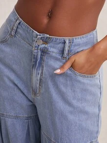 NYA SZN Damen Jeans mit weitem Bein und hoher Taille, ideal für Strand, Alltag, Urlaub, Party, Brunch, elegant, Club, Ausgehen, sexy, Konzert, Nationalreise, Musikfestival, Sommer, Pastellfarben - Helle Waschung - Übersicht 5