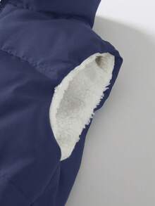 SHEIN Baby Mädchen Allround Baumwoll-Steppweste, einfach und vielseitig für Herbst/Winter - marineblau - Übersicht 6