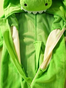 SHEIN Newborn Cute 3D Plush Little Dinosaur Jumpsuit With Long Sleeve And Pants Fall Winter