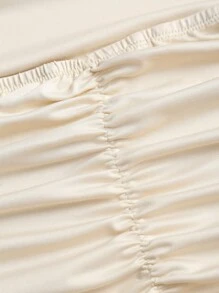 Sweetra Women's Pleated Fashionable Slim Fit Solid Color Halter Neck Top