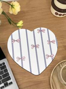 ROMWE Kawaii Cartoon Cute Bowknot Shaped Anti-Slip Waterproof Durable Thick Mouse Pad - White - View 4