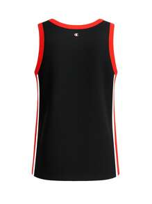 Champion Áo thun nam cổ tròn không tay họa tiết Colorblock thời trang mùa hè giản dị - màu đen - Xem 5