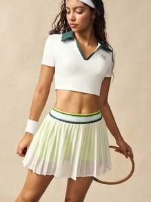 VARSIVA Shorts sportivi estivi casual con piega e righe a contrasto - Multicolore - Visualizzare 11