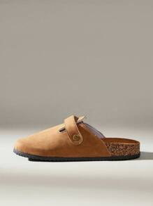 Solecia 女士时尚厚底拖鞋，方形扣设计 - 駝色 - 查看 3