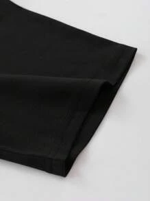 ROMWE MEN Grunge Punk Men's Retro Street Silhouette & Thermal Imaging Figure Print Short Sleeve T-Shirt, Summer, 2000s Style, Fall/Winter