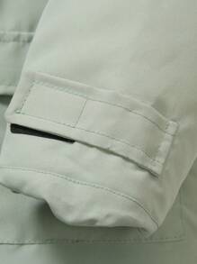 SHEIN 1 件装年轻男孩休闲保暖连帽加厚外套，带口袋，适合秋冬季 - 綠色 - 查看 7