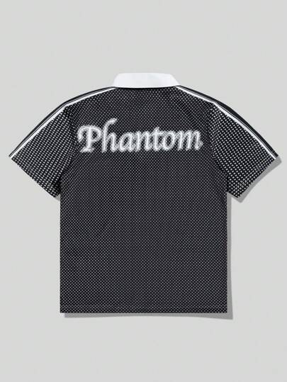 Prep Men's Summer Letter & Flame Print Casual Polo Shirt