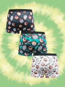 Rick and Morty X SHEIN Cuecas Boxer Estampa Cartoon para Homens