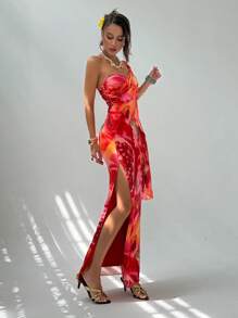Aloruh Damen-Kleid mit Blumen Muster und Schulterschnürung, figurbetontes Kleid, perfekt für den Urlaub, Sommer-Outfits, Sommerkleidung, Strand-Outfits für Frauen, Strandurlaub, Urlaubs-Outfits für Frauen, Boho, tropischer Urlaub, Frauenkleidung, tropischer Urlaub, Frauenkleidung, Blumenmuster - Verschiedenfarbig - Übersicht 3